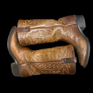 Hypalon Heeled Brown Western Boots Sz 7.5